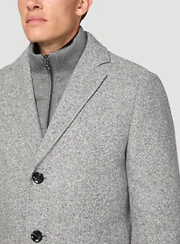 Grey Herringbone Overcoat