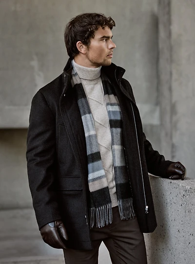 Brown Stand Collar Overcoat