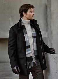 Brown Stand Collar Overcoat