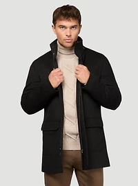 Brown Stand Collar Overcoat