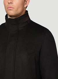 Brown Stand Collar Overcoat