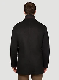 Brown Stand Collar Overcoat