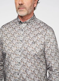 Chemise gris à fleurs