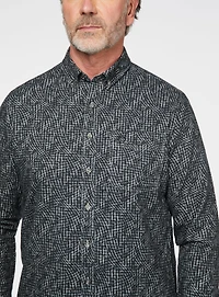 Chemise à carreaux noirs et gris