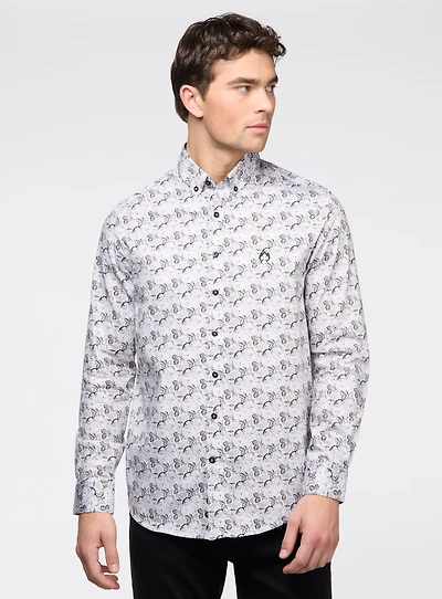 Chemise à motif beige