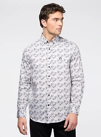 Chemise à motif beige