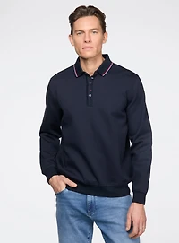 Chandail marine à col polo