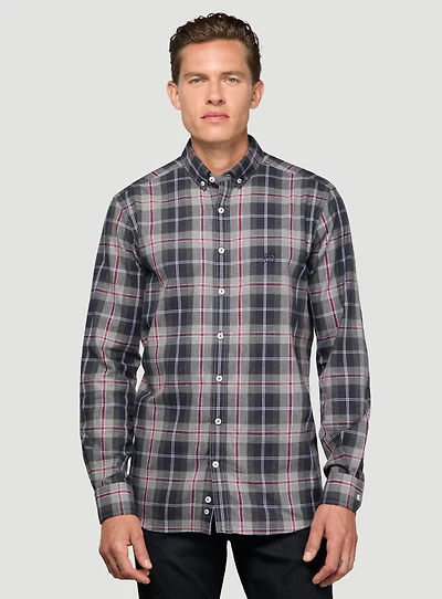 Chemise marine à carreaux