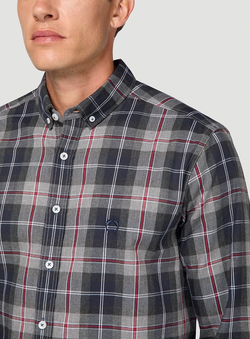 Chemise marine à carreaux