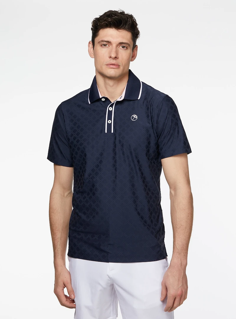 Polo de golf 'AP' à motif jacquard