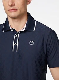 Polo de golf 'AP' à motif jacquard
