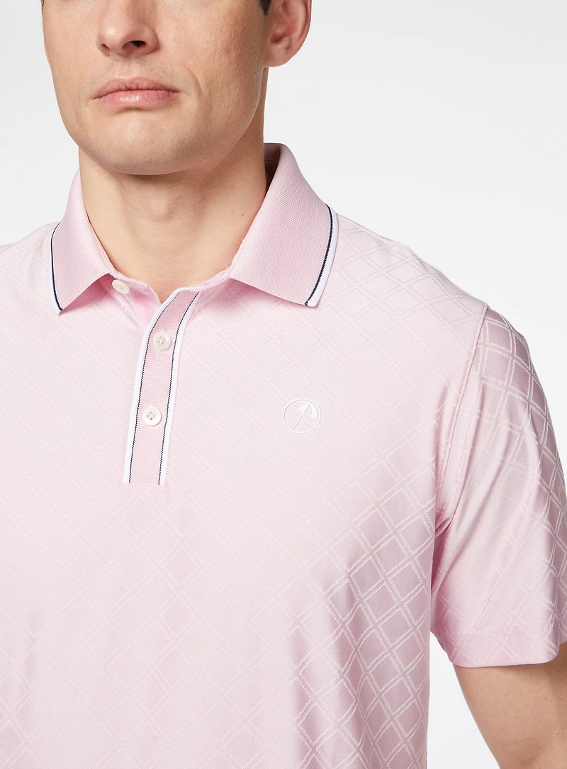 Polo de golf 'AP' à motif jacquard