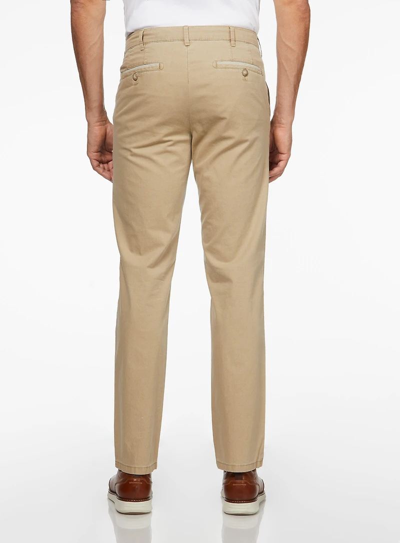 Contrasting Details Beige Chino