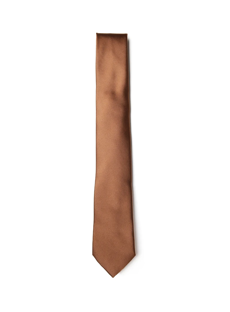 Solid Cognac Tie