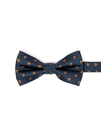 Noeud papillon marine à pois cognac