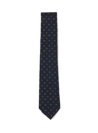 Navy Cognac Dotted Tie