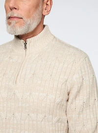 Chandail torsadé à col montant