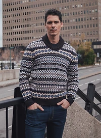 Chandail fair isle à col châle