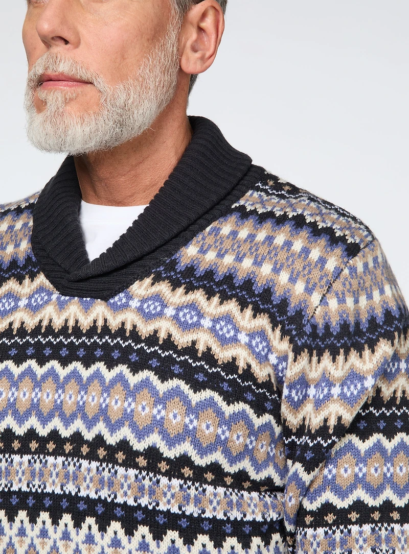 Chandail Fair isle à col châle