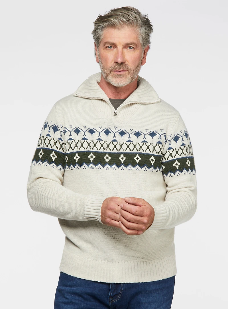 Chandail fair isle gris