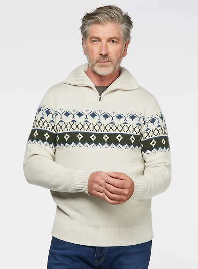 Chandail fair isle gris