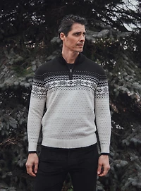 Chandail fair isle gris et noir