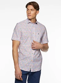 Chemise manches courtes imprimé de pissenlits
