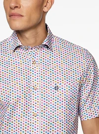Chemise manches courtes imprimé de pissenlits