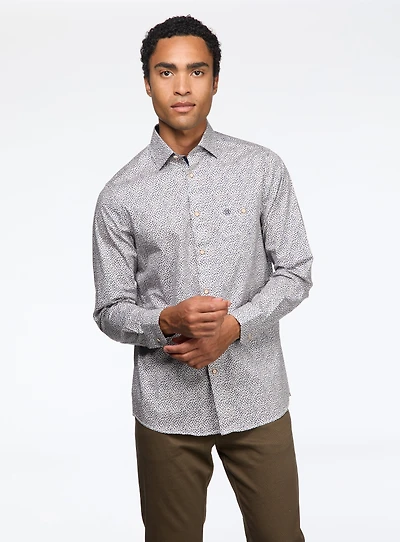 Triangle Print Beige Shirt
