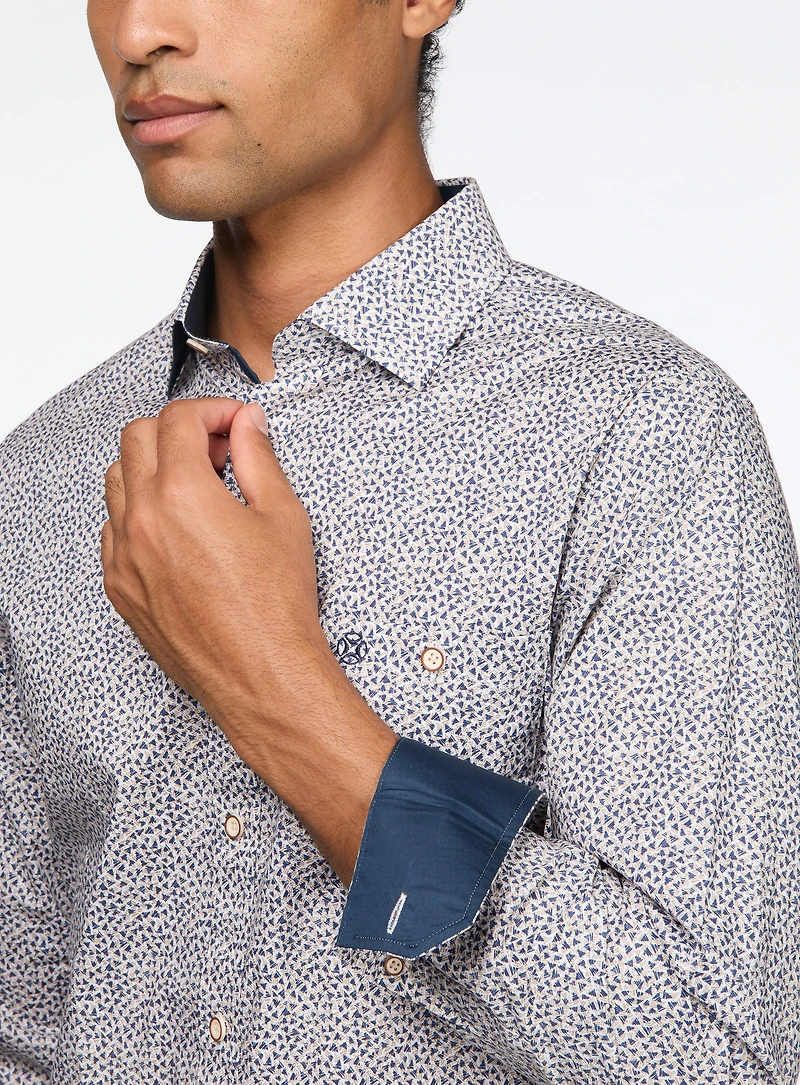 Triangle Print Beige Shirt