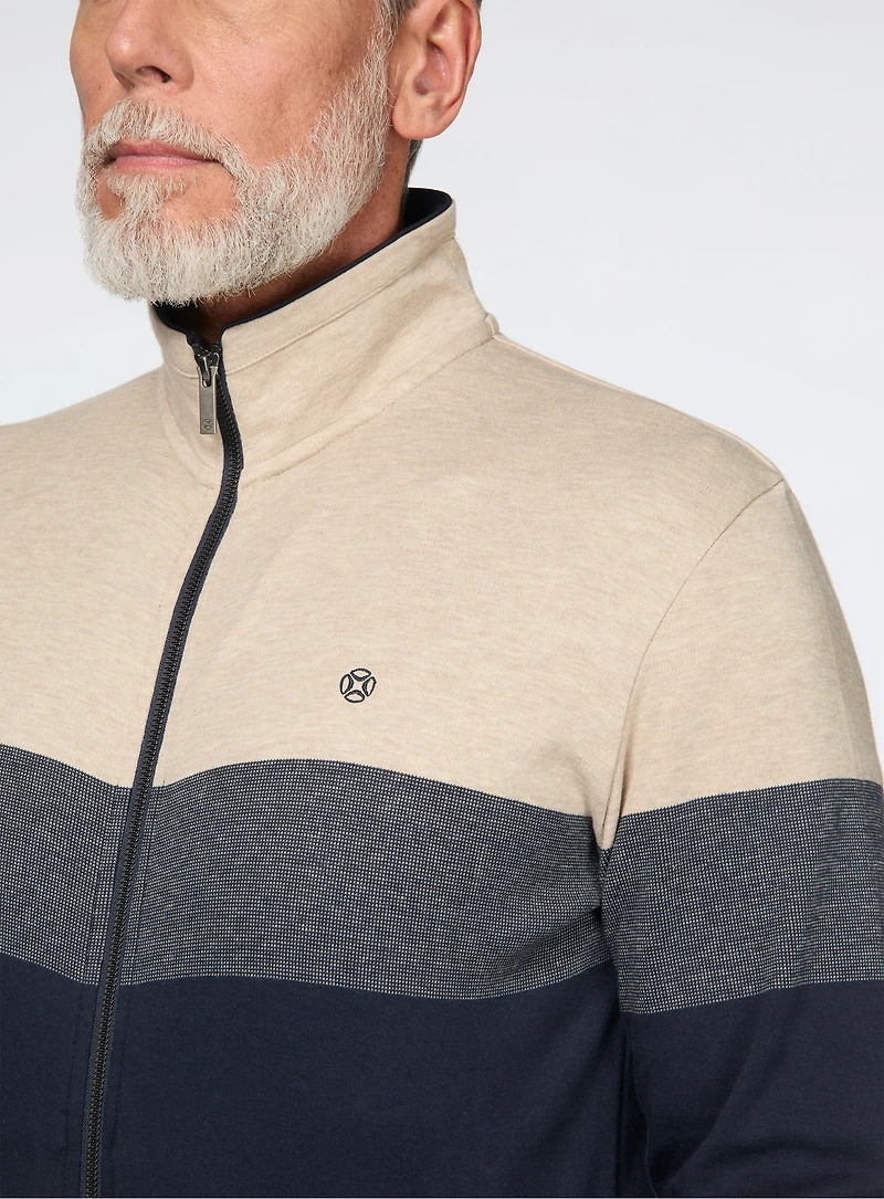 Cardigan à blocs de couleurs