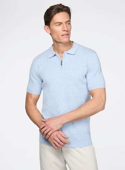 Polo en tricot côtelé