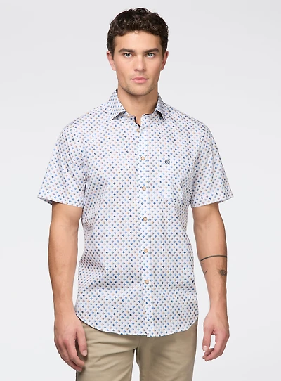 Chemise manches courtes à motif de diamants