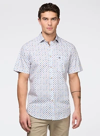 Chemise manches courtes à motif de diamants