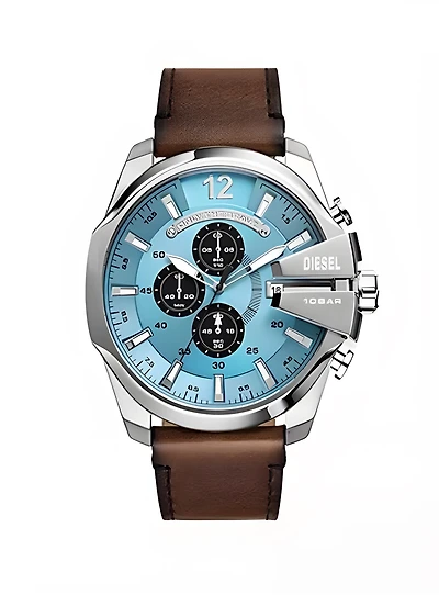 Montre chronographe à cadran bleu