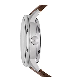 'Townsman' Brown Leather Automatic Watch