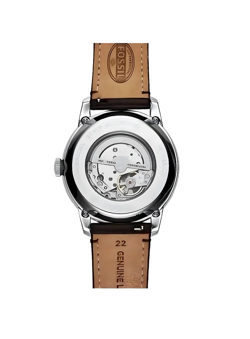 'Townsman' Brown Leather Automatic Watch