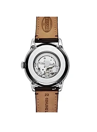 'Townsman' Brown Leather Automatic Watch