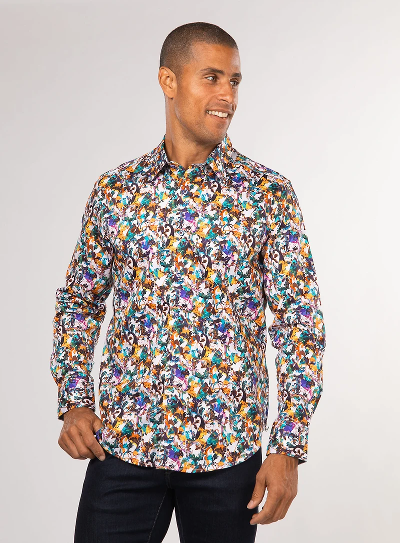 Chemise 'Como' imprimé abstrait