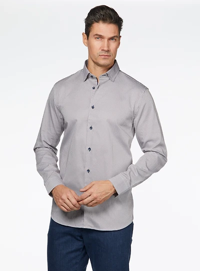 Chemise satinée à imprimé delta