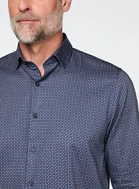 Chemise marine à motif de fleurs