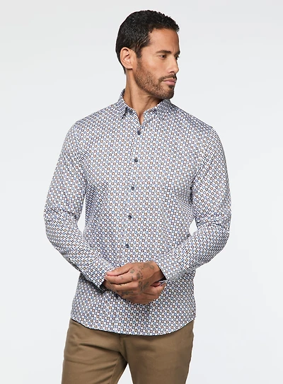 Chemise satinée à motif de drones