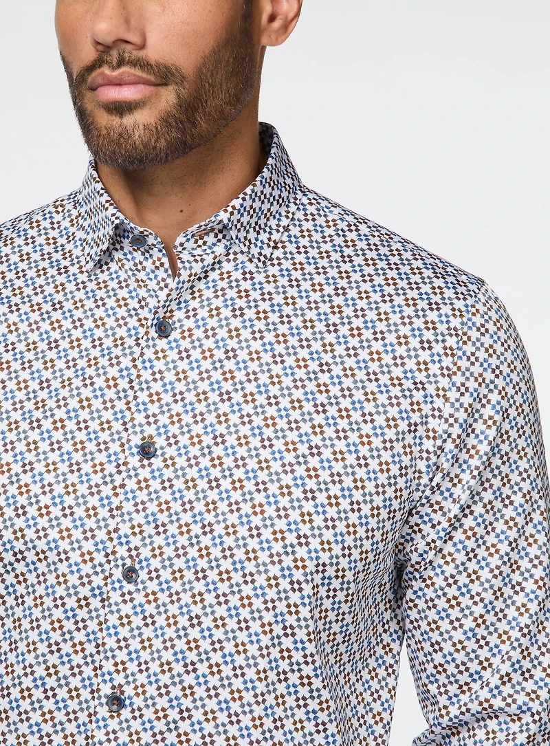 Drone Print Sateen Shirt
