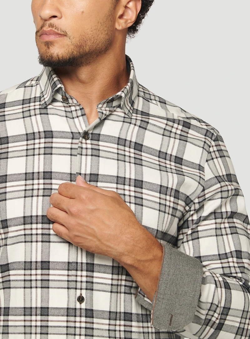 Charcoal Plaid Flannel Shirt