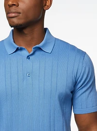 Polo uni à tricot côtelé