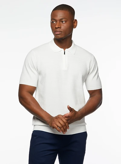 Half Zip Solid Polo