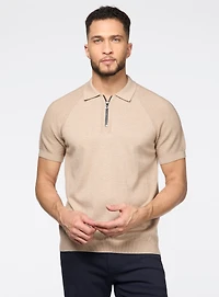 Polo en jacquard texturée