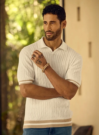 Cable Knit Polo