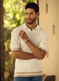Cable Knit Polo