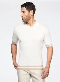 Polo en tricot torsadé
